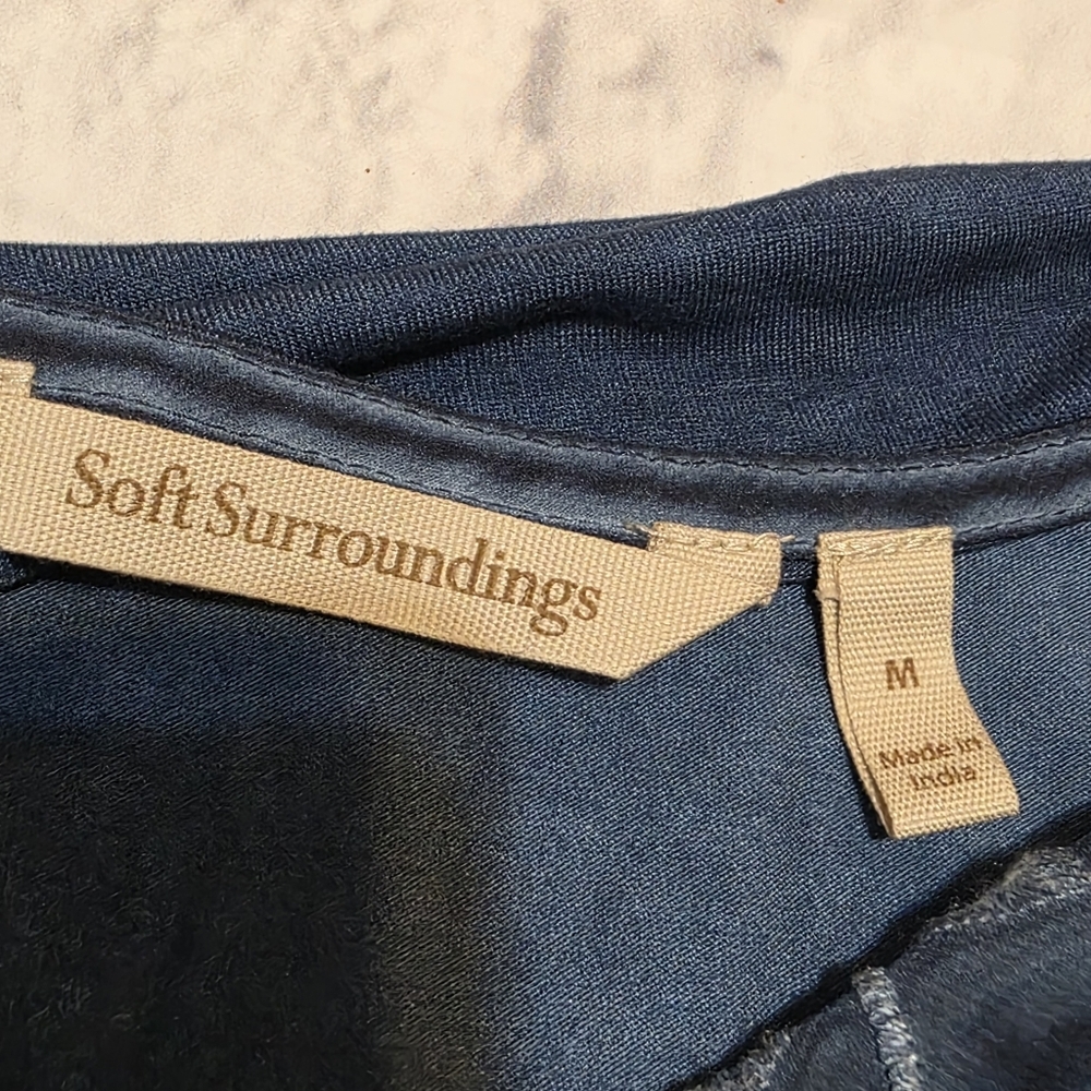 Soft Surroundings Navy Floral Lace Blouse - Picture 7 of 9